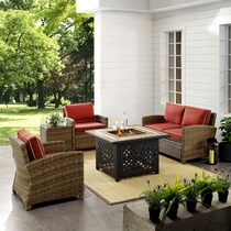 destin red outdoor loveseat set   