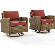 destin sangria brown outdoor swivel rocker set   