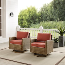 destin sangria brown outdoor swivel rocker set   