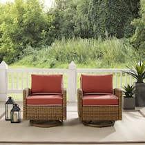 destin sangria brown outdoor swivel rocker set   