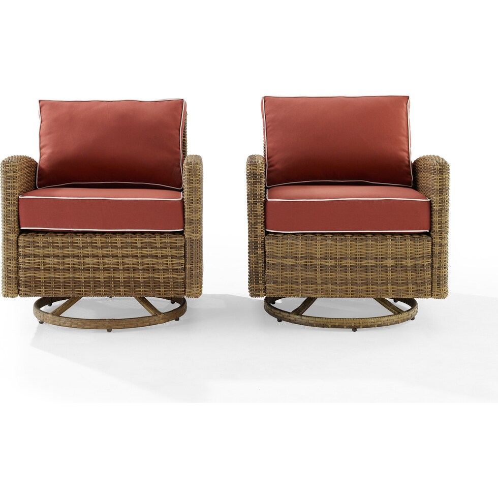 destin sangria brown outdoor swivel rocker set   