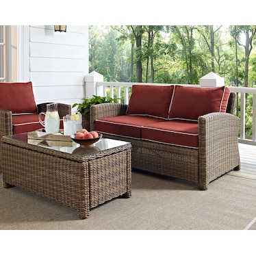 Destin Outdoor Loveseat - Sangria