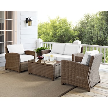 Destin Outdoor Loveseat, 2 Chairs and Coffee Table Set
