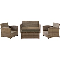 destin white and brown outdoor loveseat set   