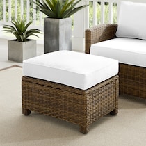 destin white and brown outdoor ottoman   