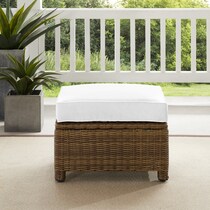 destin white and brown outdoor ottoman   