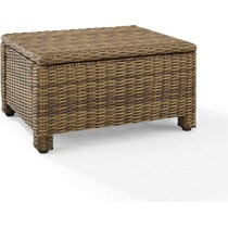 destin white and brown outdoor ottoman   