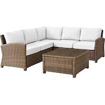 destin white and brown outdoor sectional set   