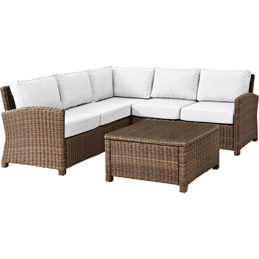 destin white and brown outdoor sectional set   