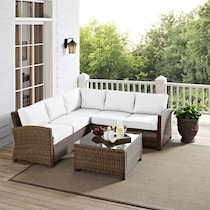 destin white and brown outdoor sectional set   