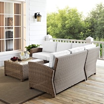 destin white and brown outdoor sectional set   