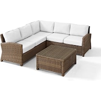 destin white and brown outdoor sectional set   