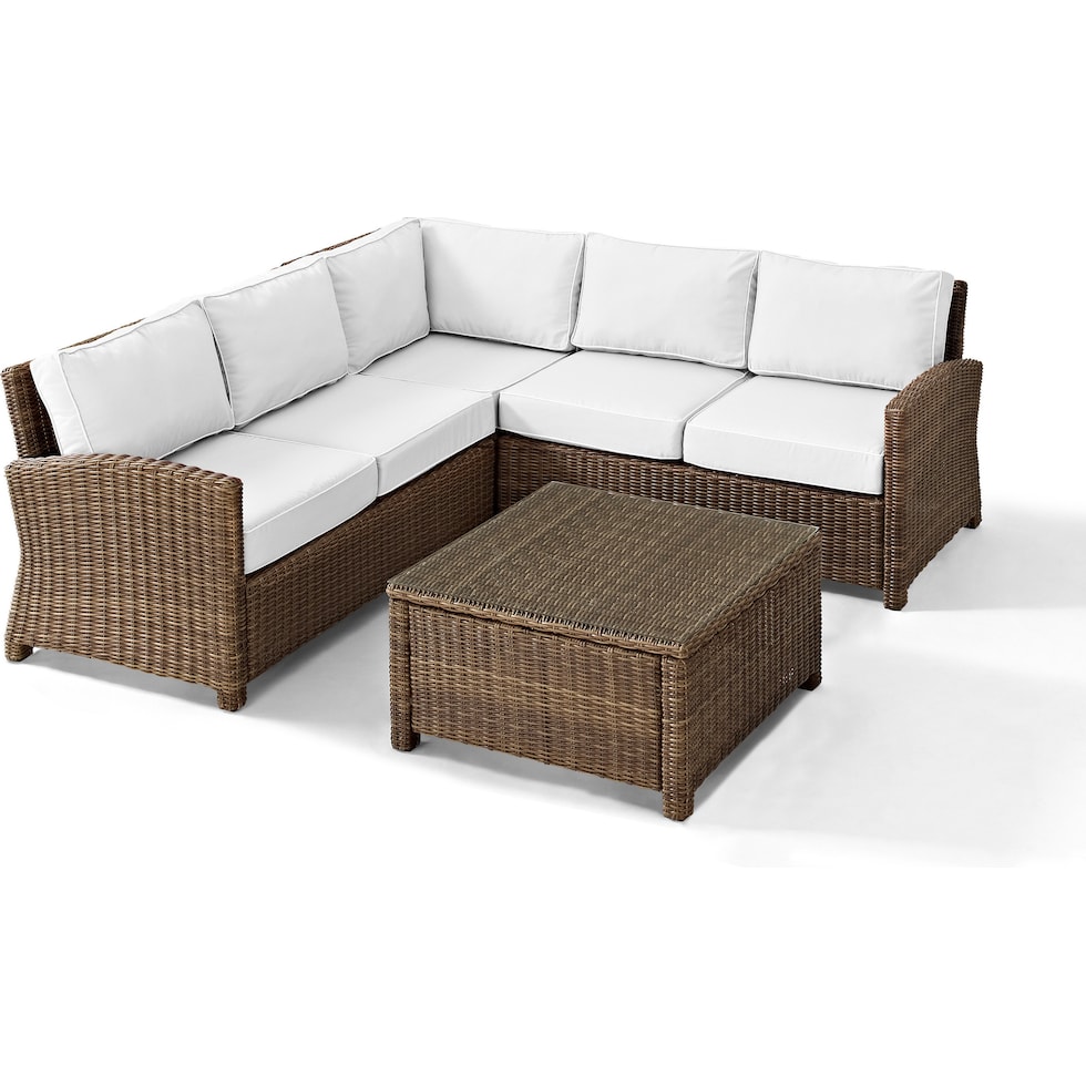 destin white and brown outdoor sectional set   