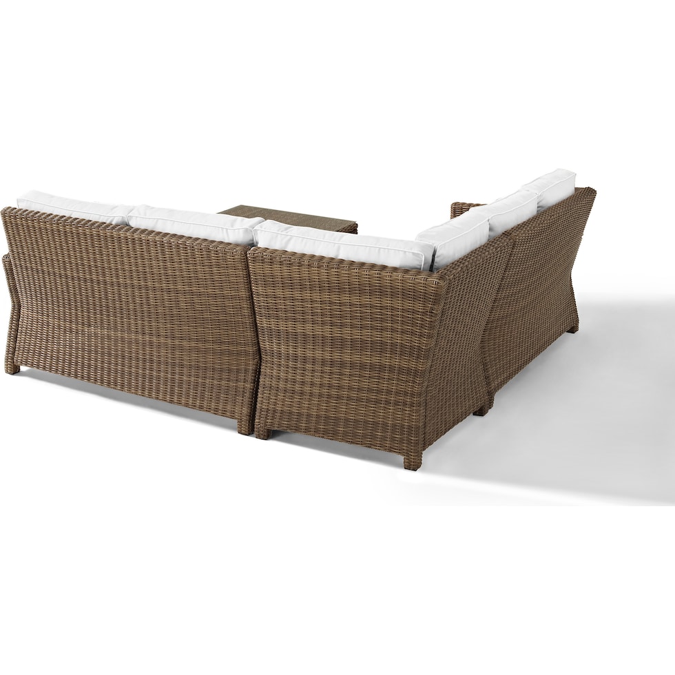 destin white and brown outdoor sectional set   