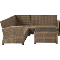 destin white and brown outdoor sectional set   