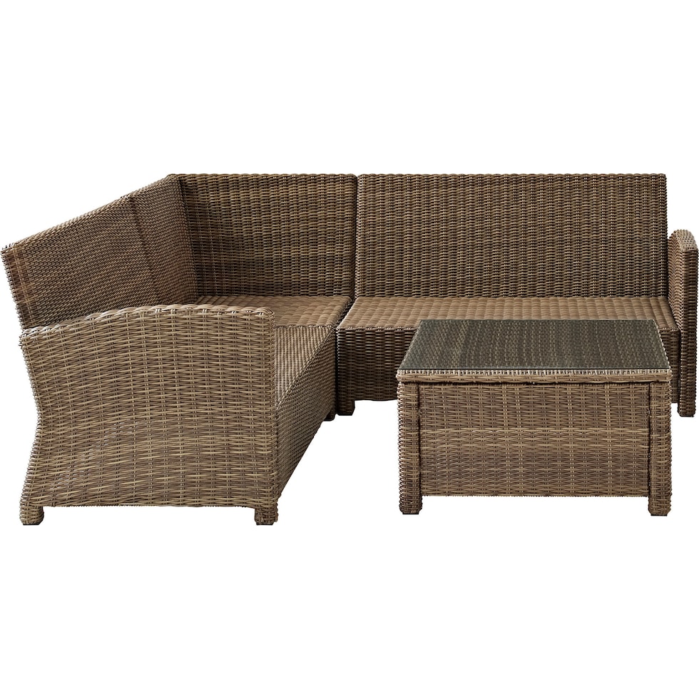 destin white and brown outdoor sectional set   