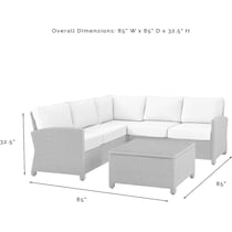 destin white and brown outdoor sectional set   