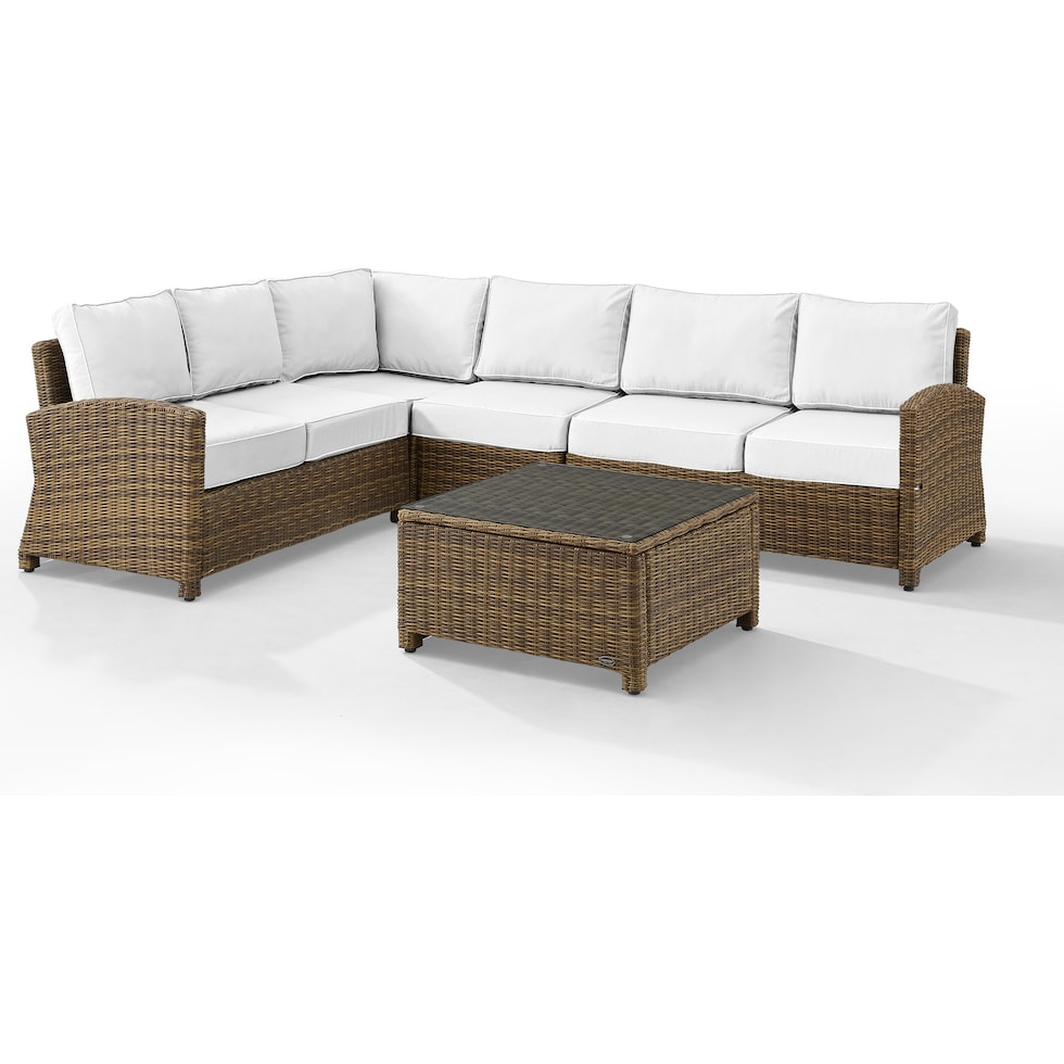 destin white and brown outdoor sectional set   