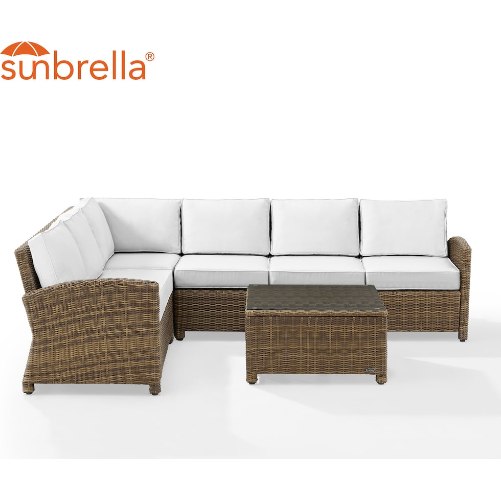 destin white and brown outdoor sectional set   