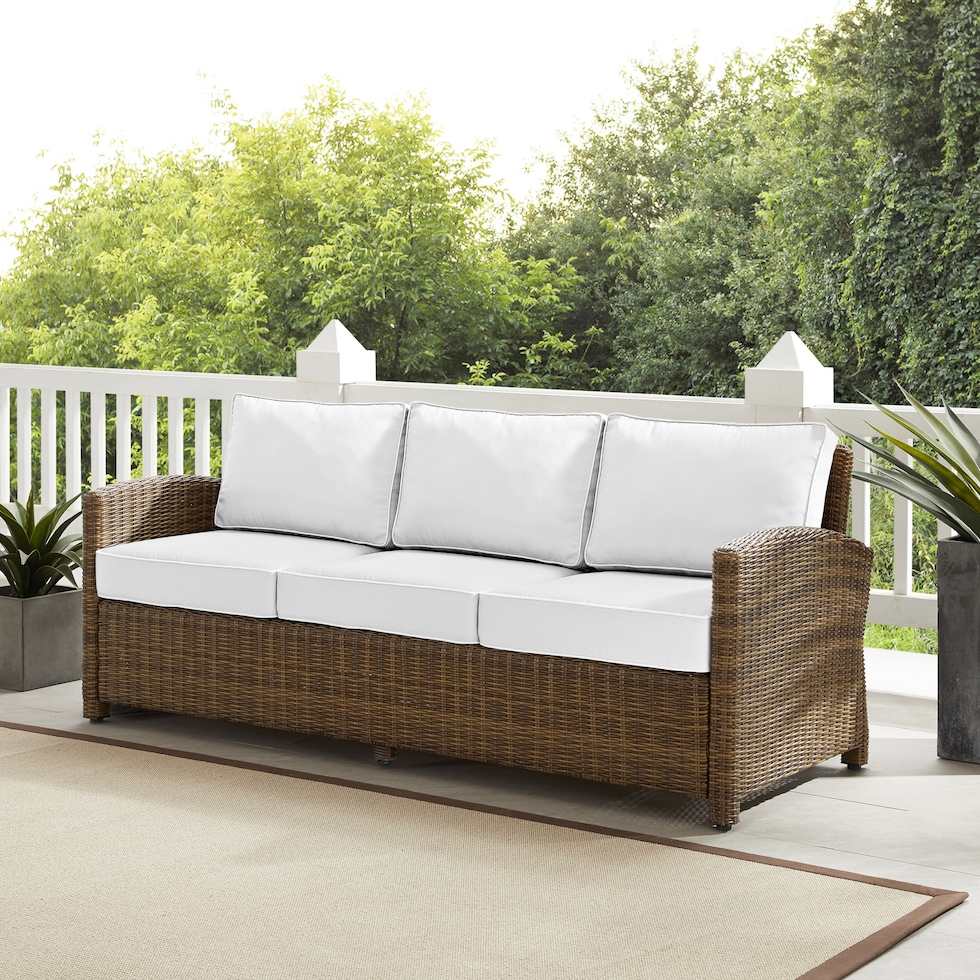 destin white and brown outdoor sofa   