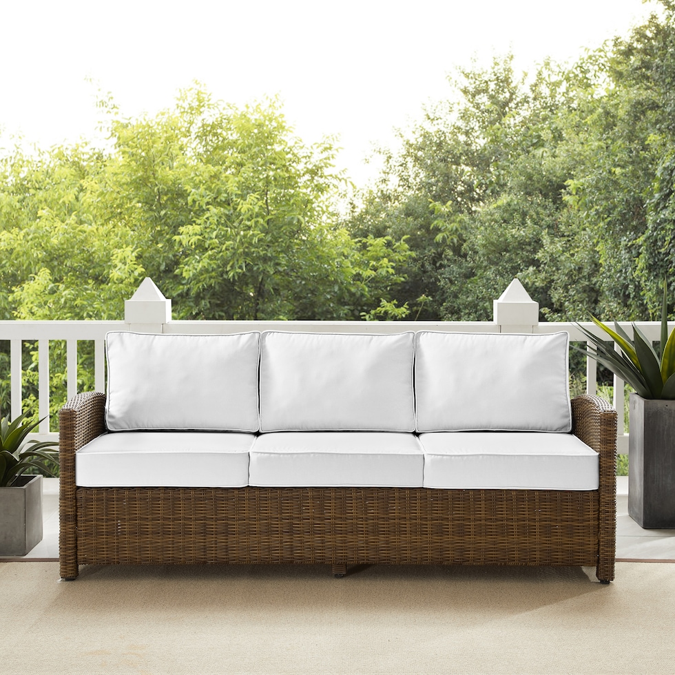 destin white and brown outdoor sofa   