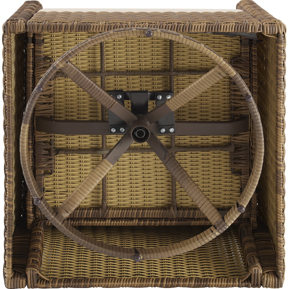 destin white and brown outdoor swivel rocker set   