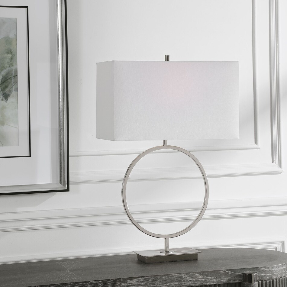 deuber silver table lamp   