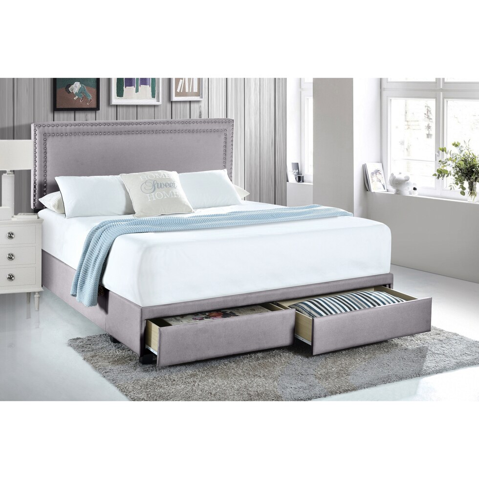 devereaux gray king bed   