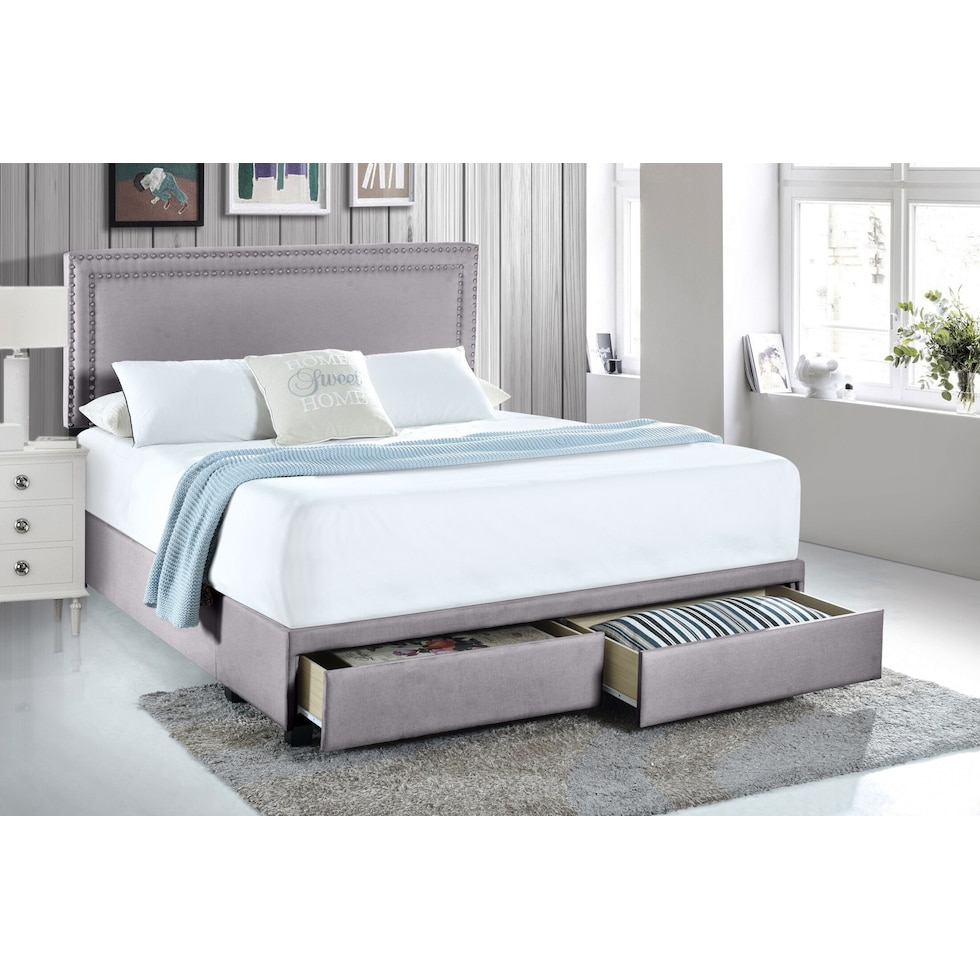 devereaux gray queen bed   