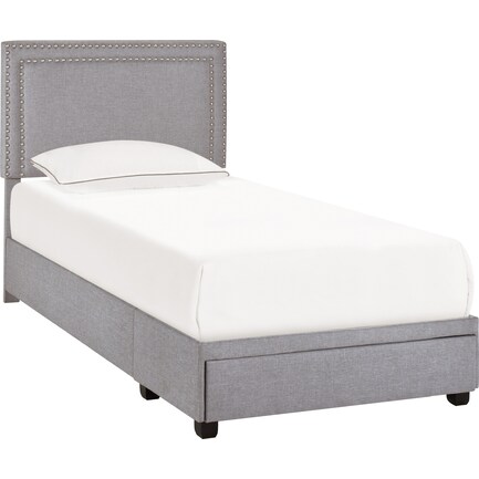 Devereaux Twin Upholstered Storage Bed - Dark Gray