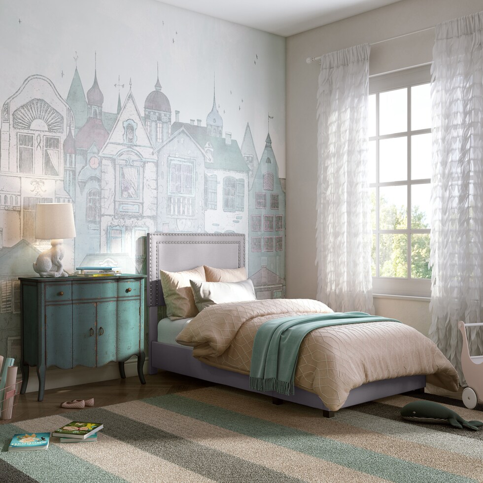 devereaux gray twin bed   