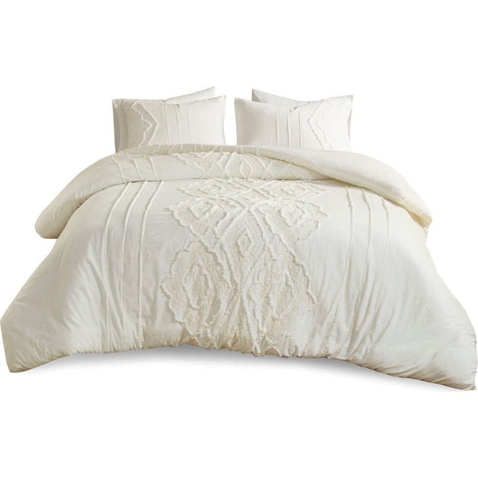 devereaux white full queen bedding set   