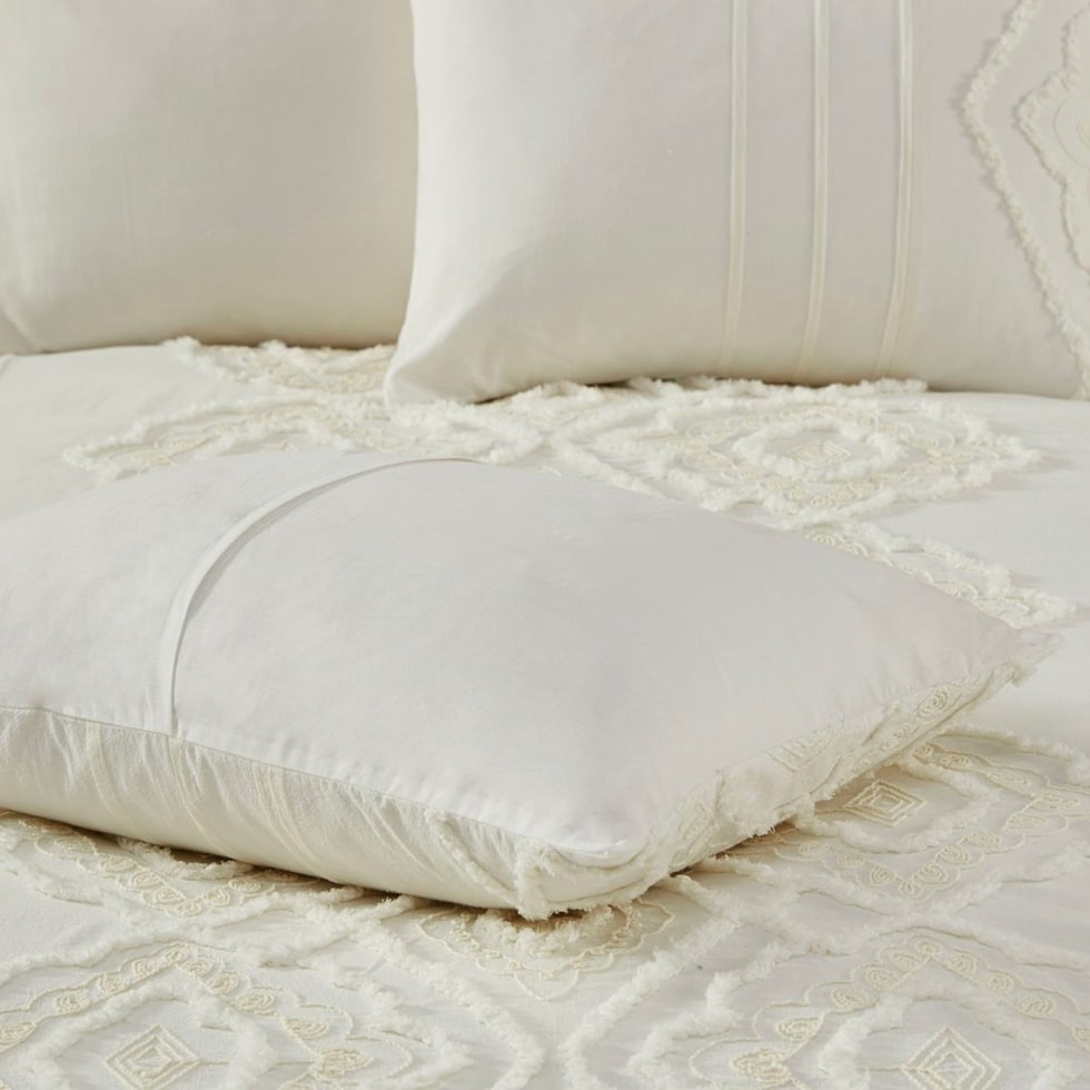 devereaux white full queen bedding set   