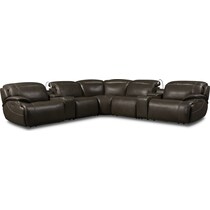 devon gray  pc power reclining sectional   