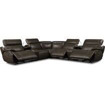 devon gray  pc power reclining sectional   