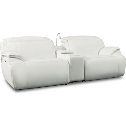 Devon Dual-Power Reclining Sofa - White
