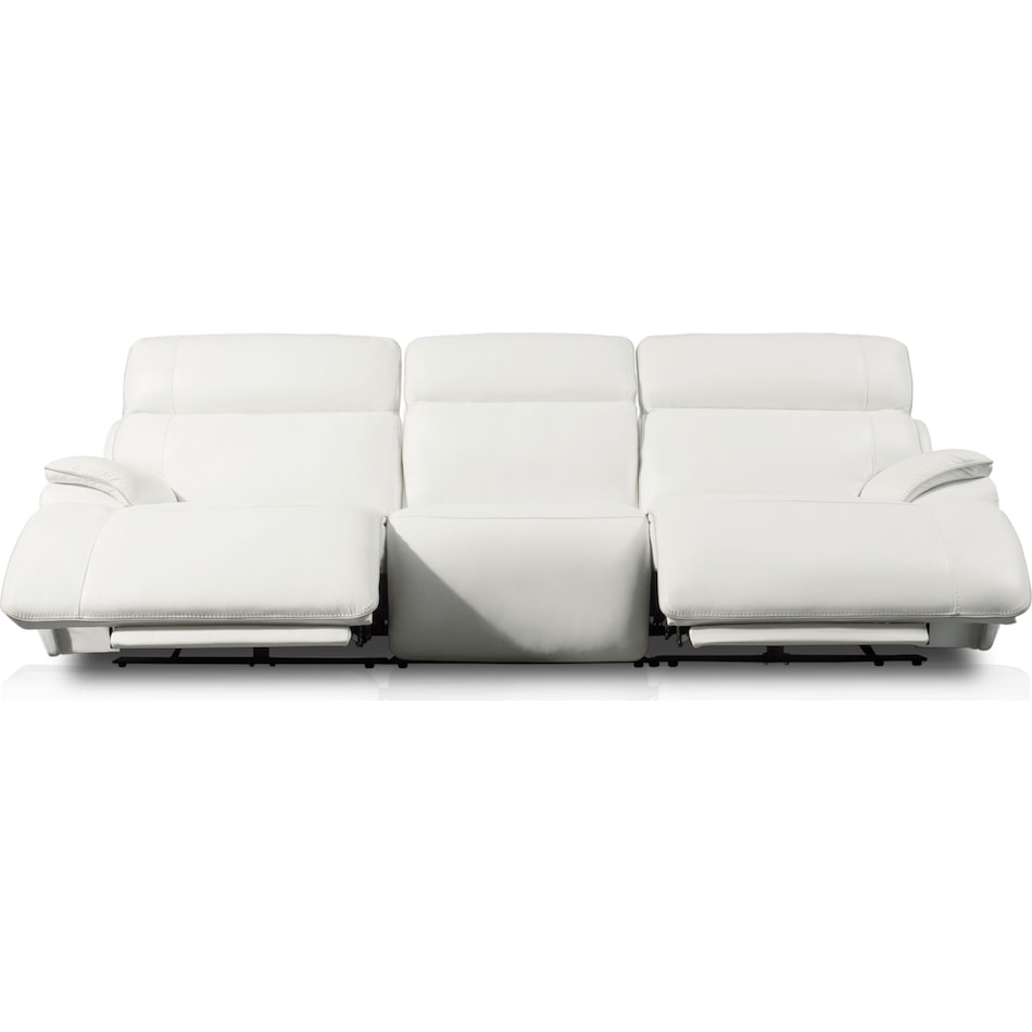 devon white power reclining sofa   