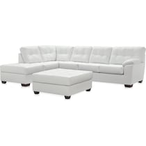 dexter white  pc sectional and ottoman   