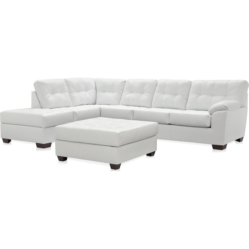 dexter white  pc sectional and ottoman   