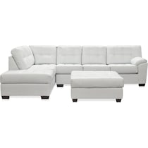 dexter white  pc sectional and ottoman   