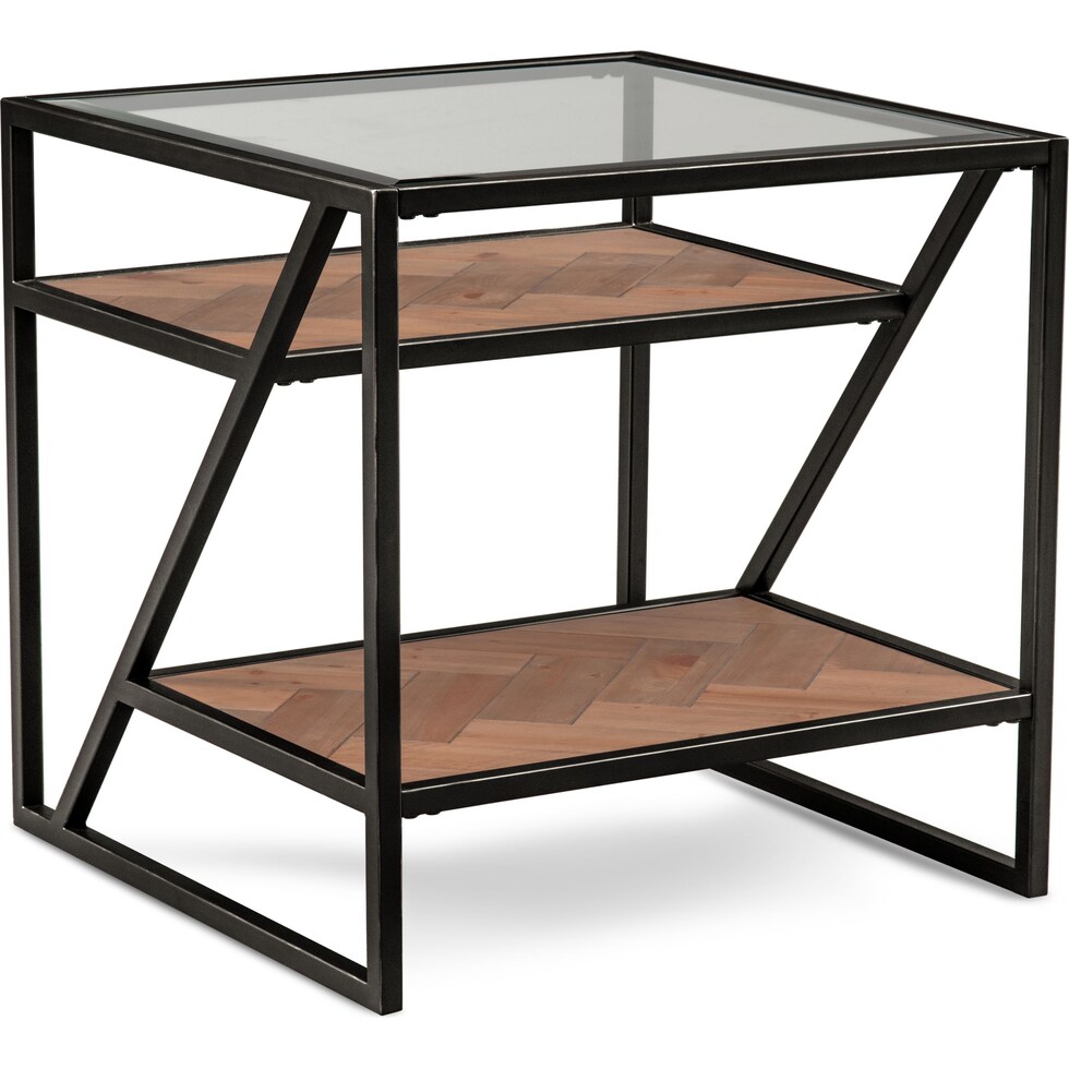 district gunmetal end table   