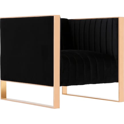 Dobrev Accent Chair - Black/Rose Gold
