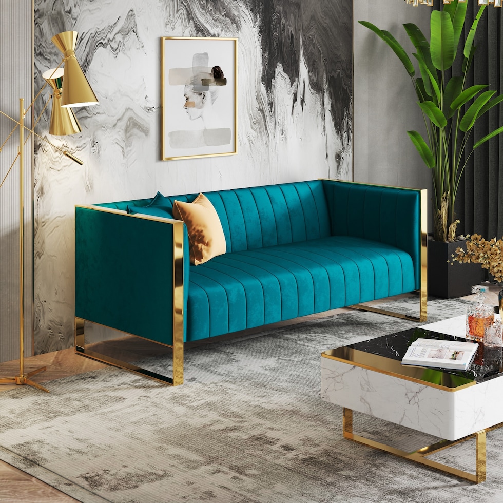 dobrev blue sofa   