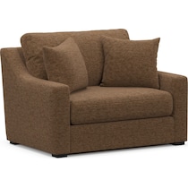 dobson dark brown chair and a half   