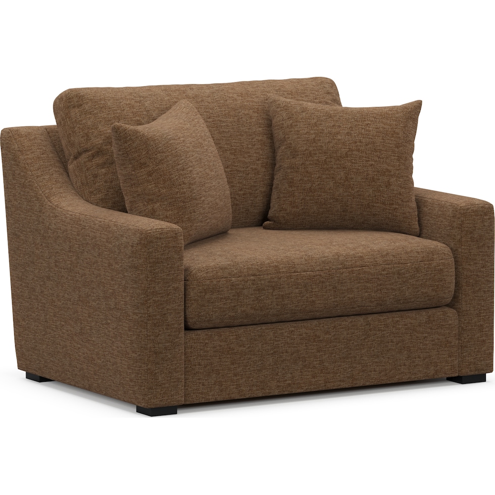 dobson dark brown chair and a half   