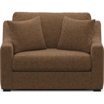 dobson dark brown chair and a half   