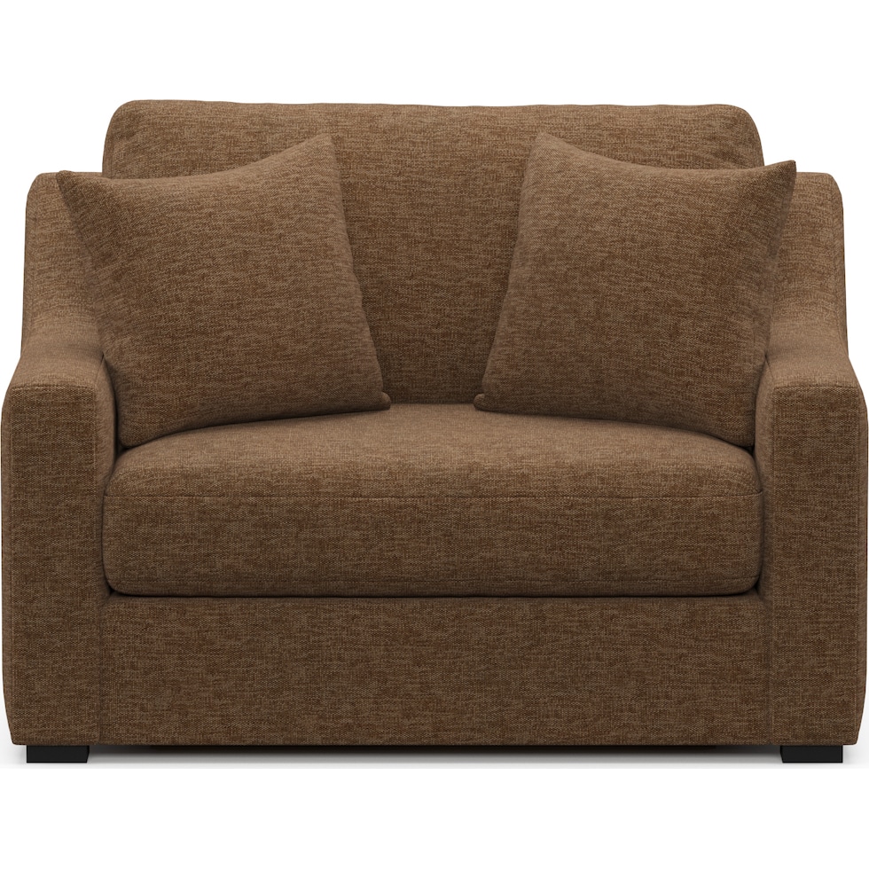 dobson dark brown chair and a half   