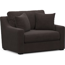 dobson dark brown chair and a half   