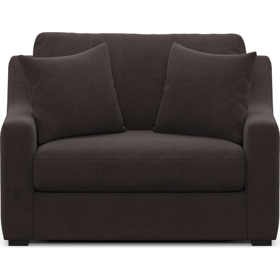 dobson dark brown chair and a half   