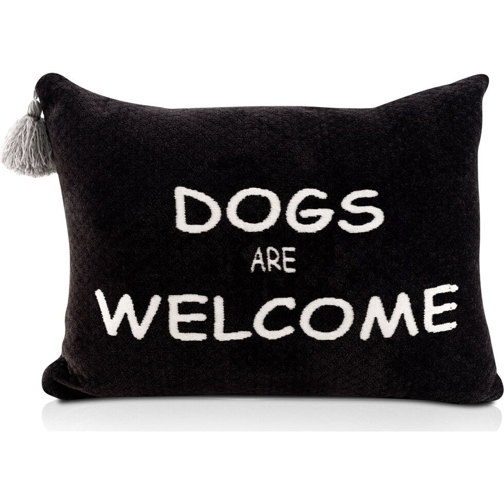 dog lovers black accent pillow   